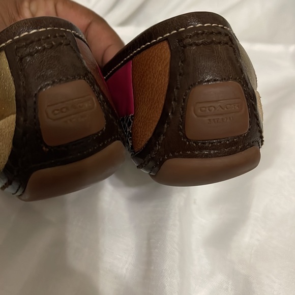 Gentle Used Coach “Jasmine” multiple colors patchwork ballet flats Size 6 - Picture 8 of 8